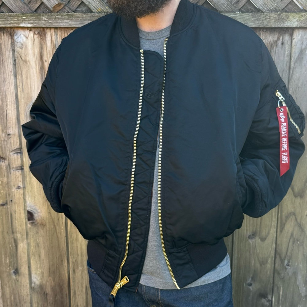 Alpha Industries MA-1 Black Bomber Jacket New with Tags